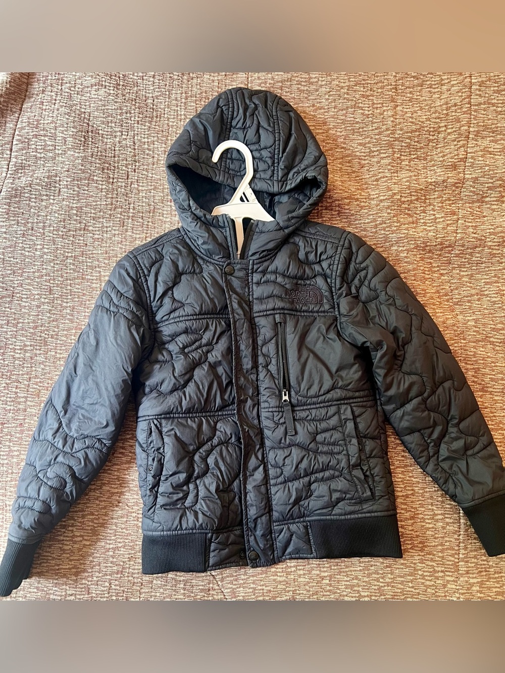 The North Face Kids Black Quilted Hooded Jacket